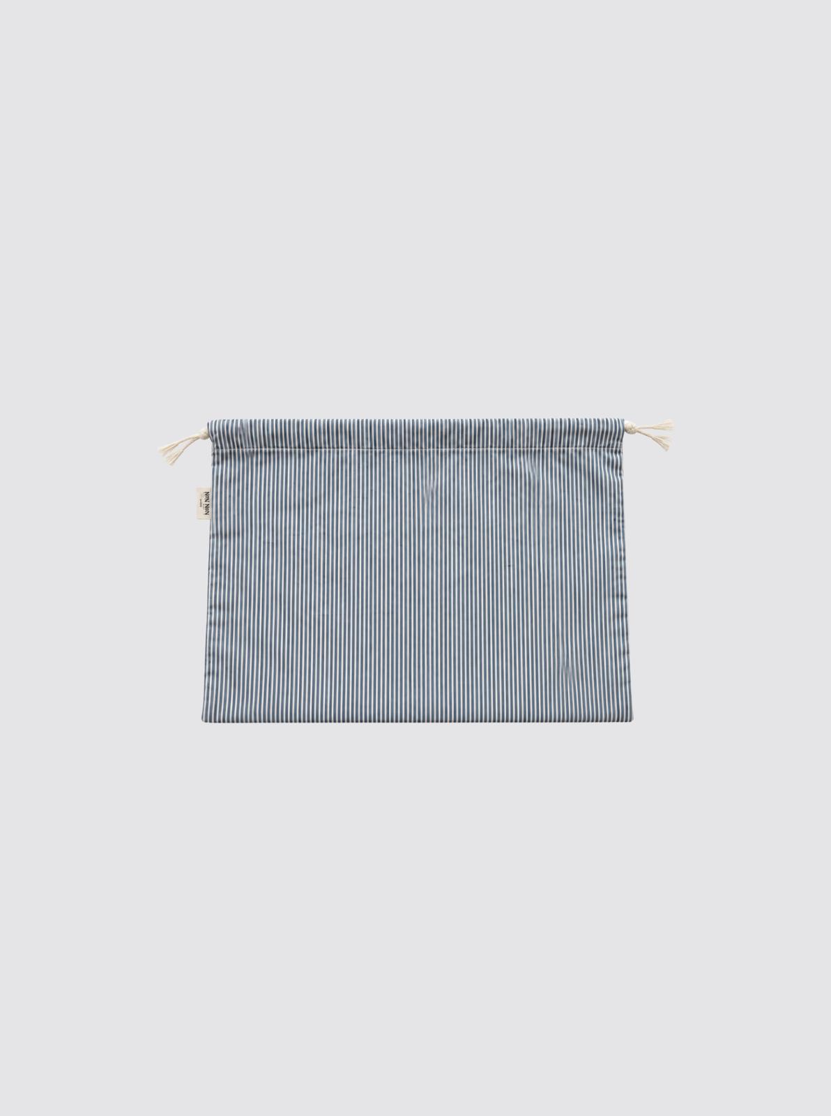 Large Waterproof Bag with Light Blue Stripes