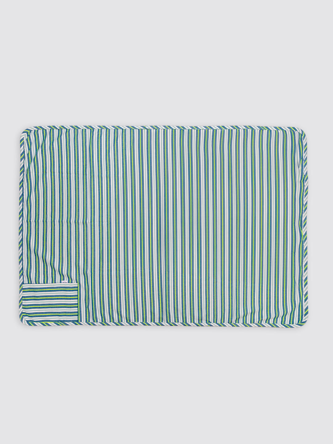 Toalla Playa GRANDE Bolsillo Rayas Flúor Amarillo