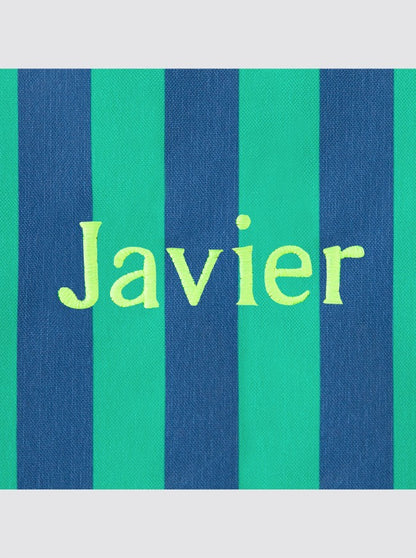 Large Striped Backpack Navy and Green